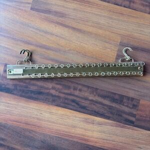 Vintage‎ Crafted with Pride Wood Brass Tie Belt Rack Wall Mount Made in USA